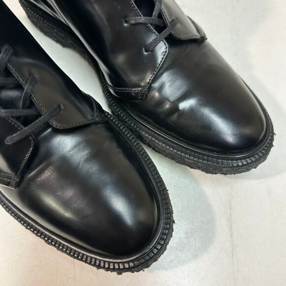 RARE Aideu Paris Richard Boots Polished Black Calf Crepe Sole EUC US 9 EU 42 main image 8